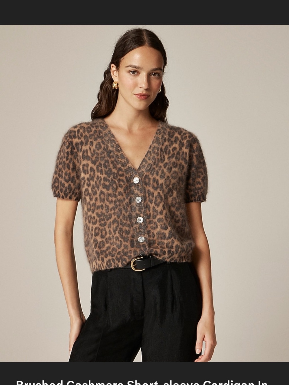 J Crew Leopard Cashmere Cardigan - Picture 2 of 7